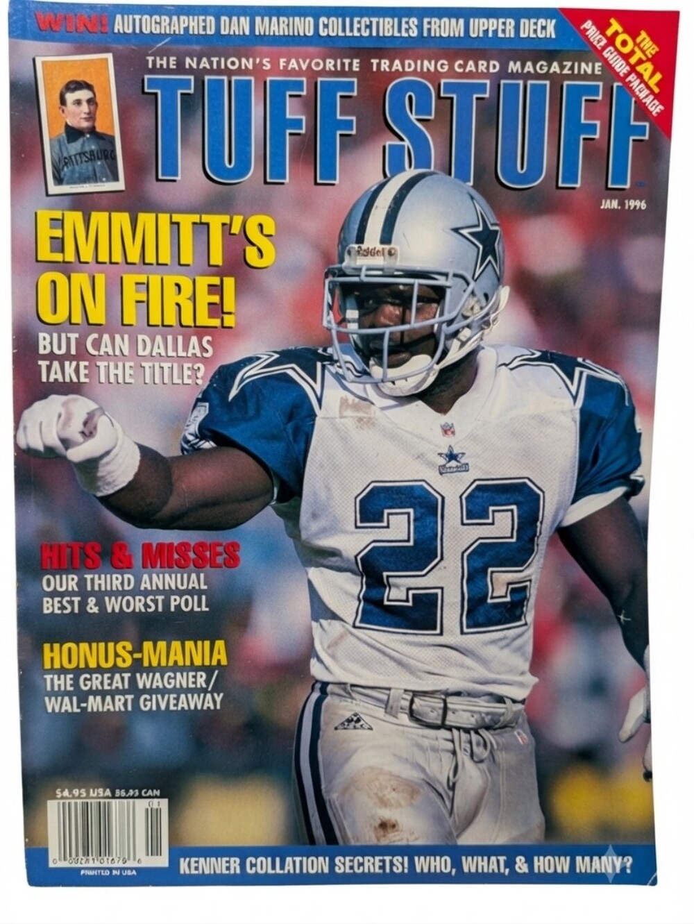 January 1996 🏈 Emmitt Smith, Dallas Cowboys - Tuff Stuff Magazine VINTAGE 1990s